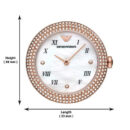 Emporio Armani Rosa Quartz Mother Of Pearl White Dial Black Leather Strap Watch For Women - AR11356